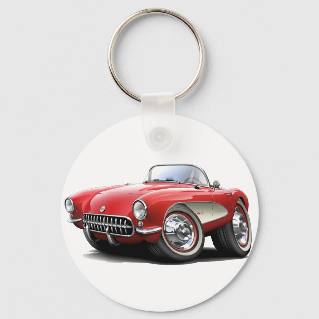 1956-57 Corvette Red Car Keychain (Front)