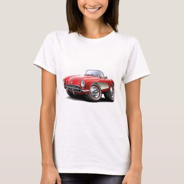 1956-57 Corvette Red Car T-Shirt (Front)