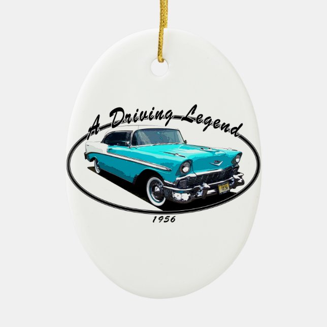 1956 BEL AIR BLUE CERAMIC ORNAMENT (Front)