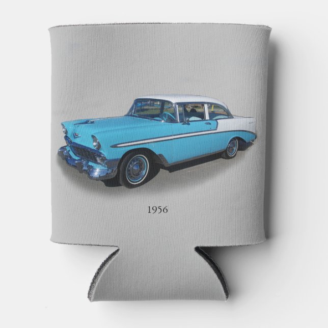 1956 blue & white classic car can cooler (Front)