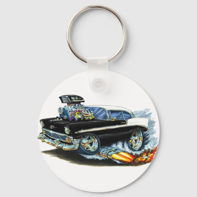 1956 Chevy 150-210 Black Car Keychain (Front)