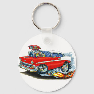 1956 Chevy 150-210 Red Car Keychain