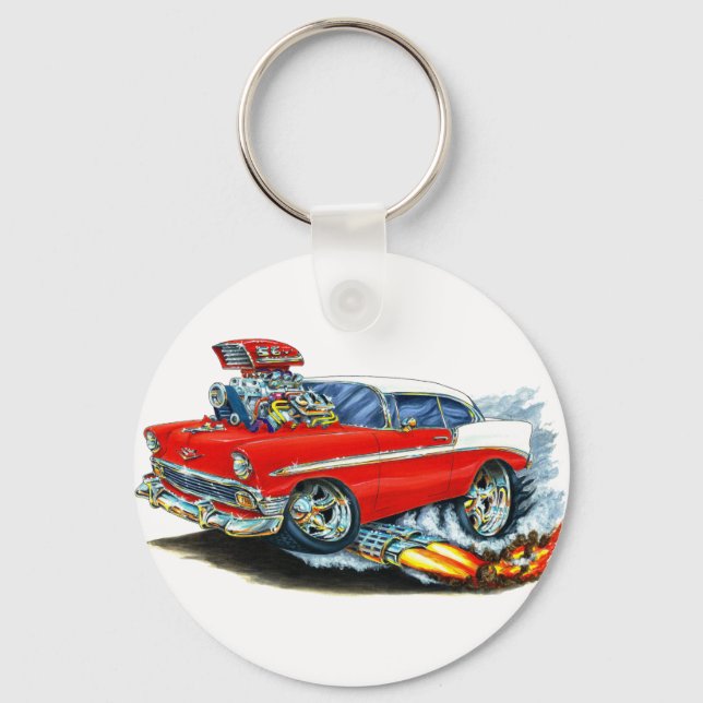 1956 Chevy 150-210 Red Car Keychain (Front)