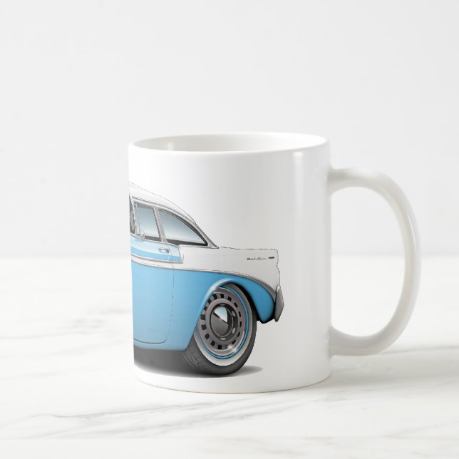 1956 Chevy Belair Lt Blue-White Car Coffee Mug (Right)