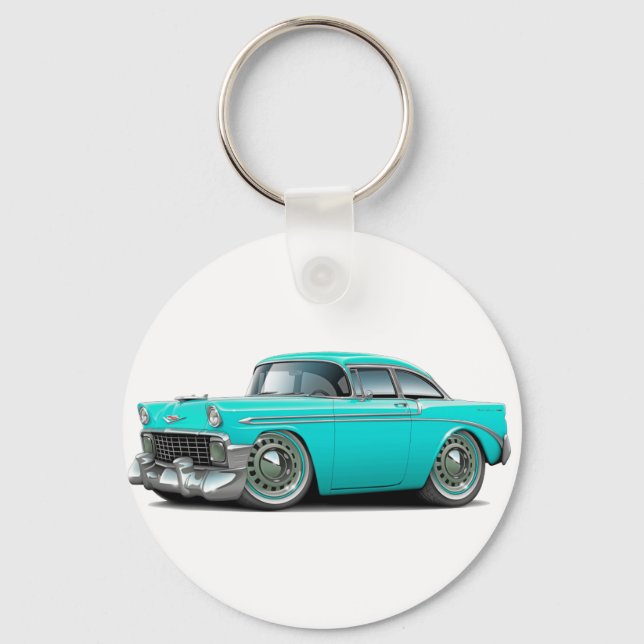 1956 Chevy Belair Turquoise Car Keychain (Front)