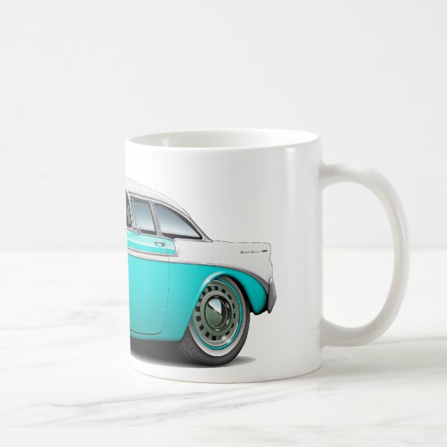 1956 Chevy Belair Turquoise-White Car Coffee Mug (Right)