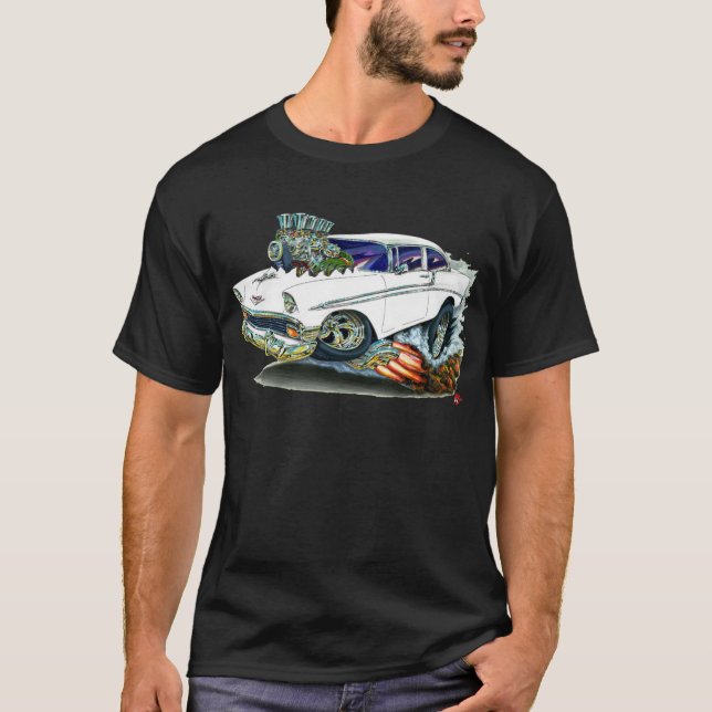 1956 Chevy Belair White Car T-Shirt (Front)