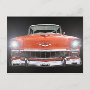 1956 CHEVY "LIGHTS ON" POSTCARD