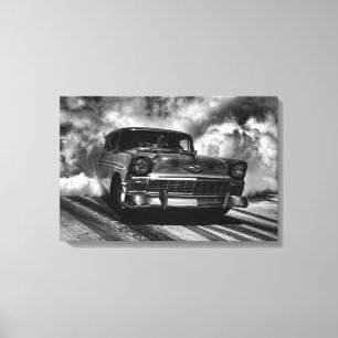 1956 Chevy Tri 5 Nomad Burn Out Canvas Print