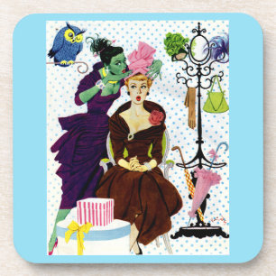 1956 Jealousy whispers into Gloria's ear print Coaster