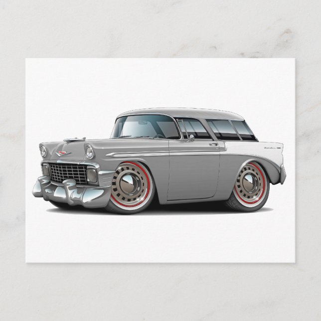 1956 Nomad Grey-White Car Postcard (Front)