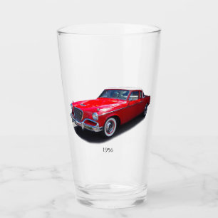 1956 red classic car glass
