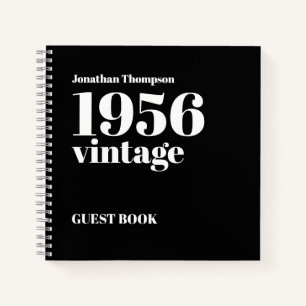 1956 Vintage Name Black Male 70th Guest Book