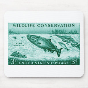 1956 Wildlife Conservation, Salmon Mouse Pad