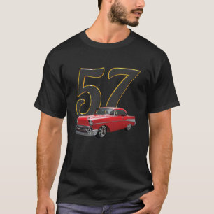 1957 57 chevys truck bel air red vintage cars T-Shirt