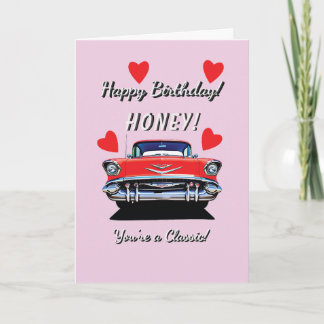 1957 Bel 57 Air Birthday for her Birthday Card