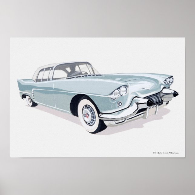 1957 Cadillac with silhouette of driver inside Poster (Front)