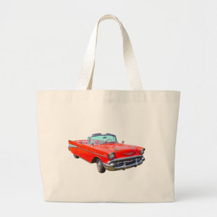 1957 Chevrolet Bel Air Convertible Antique Car Large Tote Bag