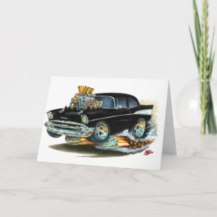 1957 Chevy 150-210 Black Car Card