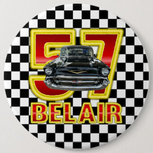 1957 Chevy Bel Air Button. 6 Inch Round Button