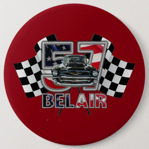 1957 Chevy Bel Air Button. 6 Inch Round Button