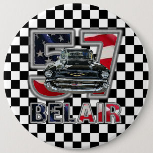 1957 Chevy Bel Air Button. 6 Inch Round Button