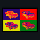 1957 Chevy Bel Air Car Pop Art Poster<br><div class="desc">Colourful 1957 Chevy Bel Air antique car pop art image.</div>