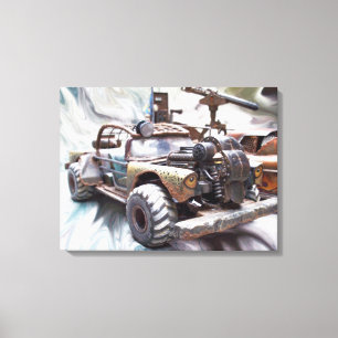 1957 Chevy Bel Air, Classic Apocalptic Rat Rod Car Canvas Print