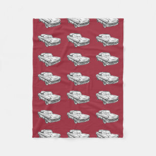 1957 Chevy Bel Air Classic Car Illustration Fleece Blanket