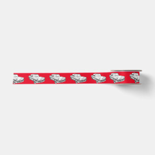 1957 Chevy Bel Air Classic Car Illustration Satin Ribbon