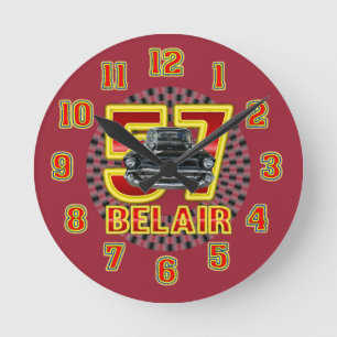 1957 Chevy Bel Air Clock. Round Clock