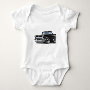 1957 Chevy Belair Black Hot Rod Baby Bodysuit