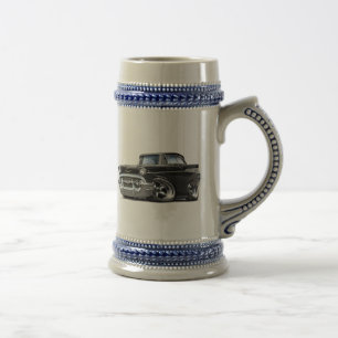 1957 Chevy Belair Black Hot Rod Beer Stein