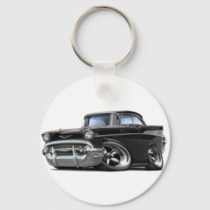 1957 Chevy Belair Black Hot Rod Keychain