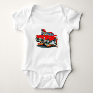 1957 Chevy Belair Red Car Baby Bodysuit