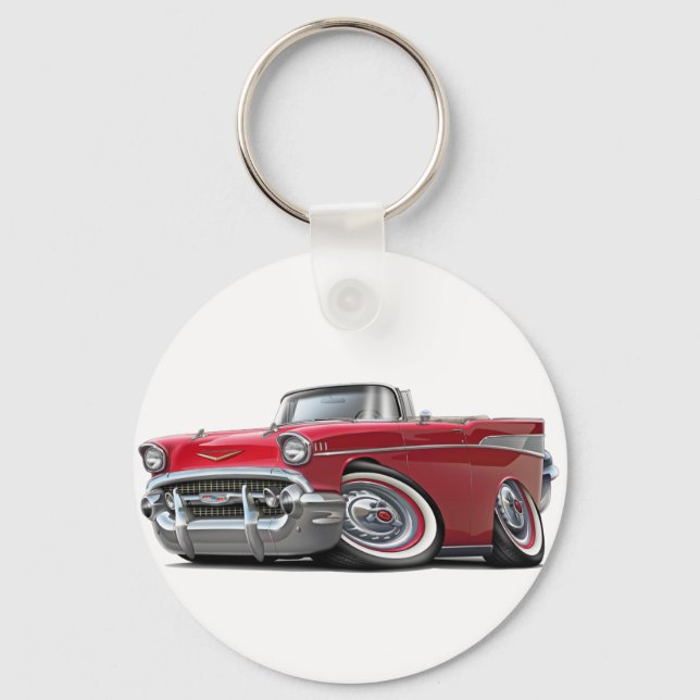 1957 Chevy Belair Red Convertible Keychain (Front)