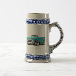 1957 Chevy Belair Turquoise Convertible Hot Rod Beer Stein
