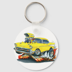1957 Chevy Belair Yellow Car Keychain