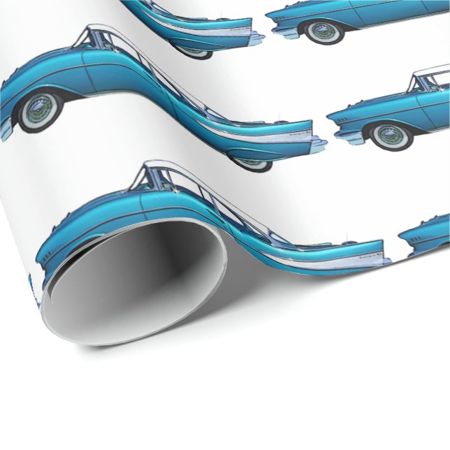 1957 Chevy Chevrolet Bel Air Classic car auto Wrapping Paper (Roll Corner)