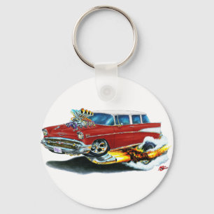 1957 Chevy Nomad Maroon Car Keychain