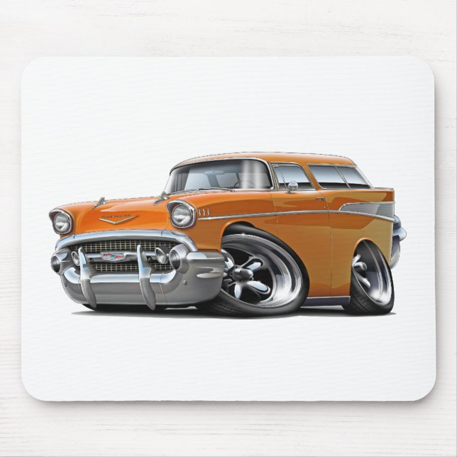 1957 Chevy Nomad Orange Hot Rod Mouse Pad (Front)