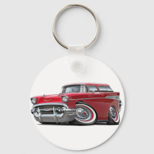1957 Chevy Nomad Red Car Keychain