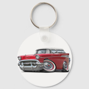 1957 Chevy Nomad Red-White Car Keychain