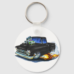1957 Chevy Pickup Black Keychain