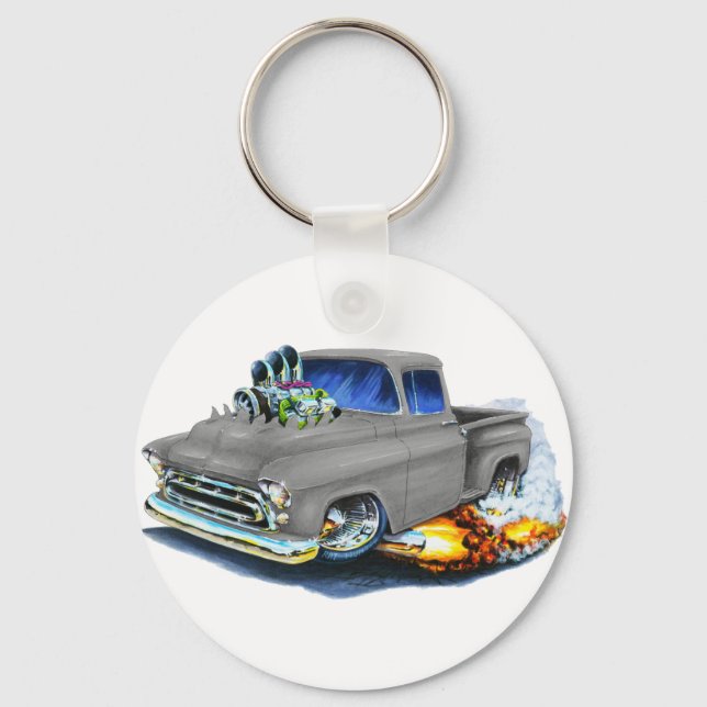 1957 Chevy Pickup Grey Keychain (Front)