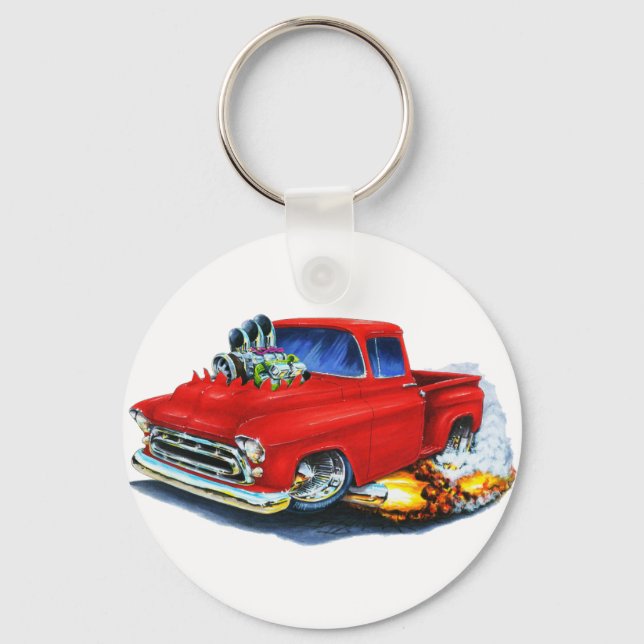 1957 Chevy Pickup Red Keychain (Front)