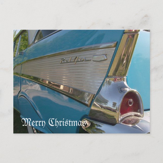 1957 Chevy Postcard Merry Christmas Card (Front)