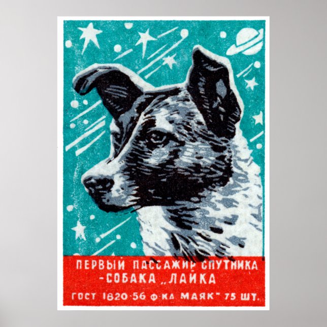 1957 Laika the Space Dog Poster (Front)