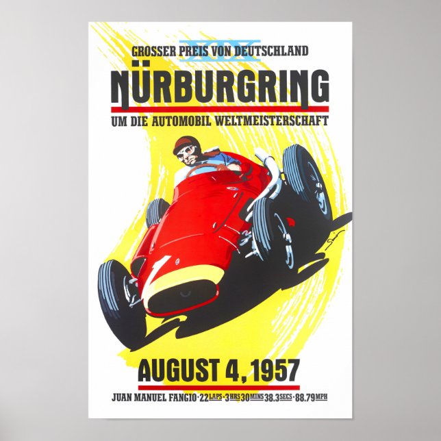 1957 Nurburgring Grand Prix vintage racing Poster (Front)
