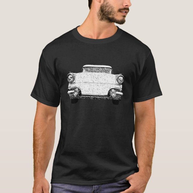 1957 Pontiac Chieftain Sketch Art T-Shirt (Front)